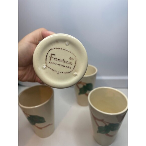 SET OF 4 FRANCISCAN Apple USA Back stamp  Tumblers 12oz 5" TALL - Picture 8 of 10